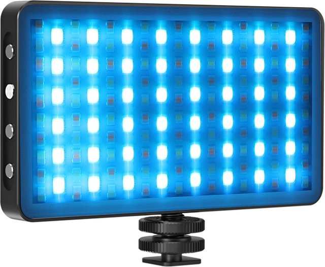 Andoer Tragbares RGB-Videolicht LED-Fülllichtpanel mit 12 Lichteffekten, dimmbar, 3000 K bis 8500 K, CRI97+, schwarz - Bild 1