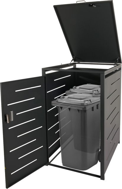 Mülltonnenverkleidung MCW-E83 Mülltonnenbox erweiterbar Anthrazit Stahl B/T/H: 116 x 71 x 98 cm - Bild 1