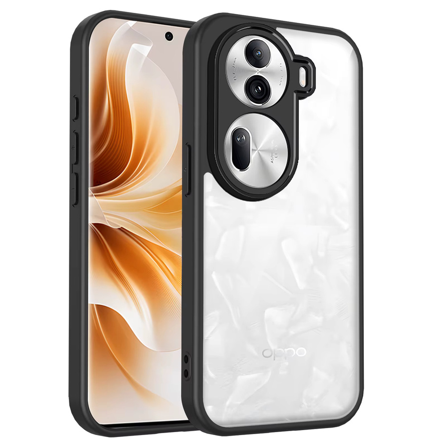 Stoßdämpfende Silikon-Schutzhülle für OPPO Reno 11 und Reno 11 Pro, transparente matte Handyhülle mit harter Rückseite - Bild 3