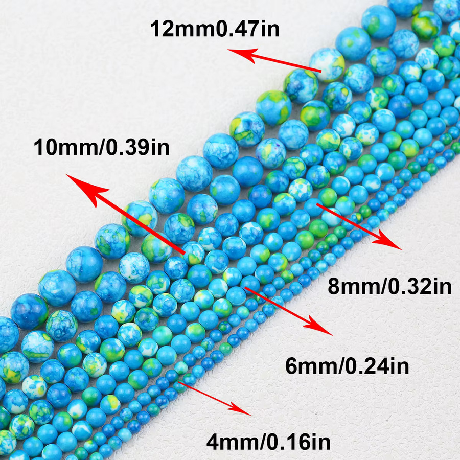 wlyees Perlen, Synthetische Regentropfen Stein, Malachit, Mehrfarbig, Damen - Bild 2