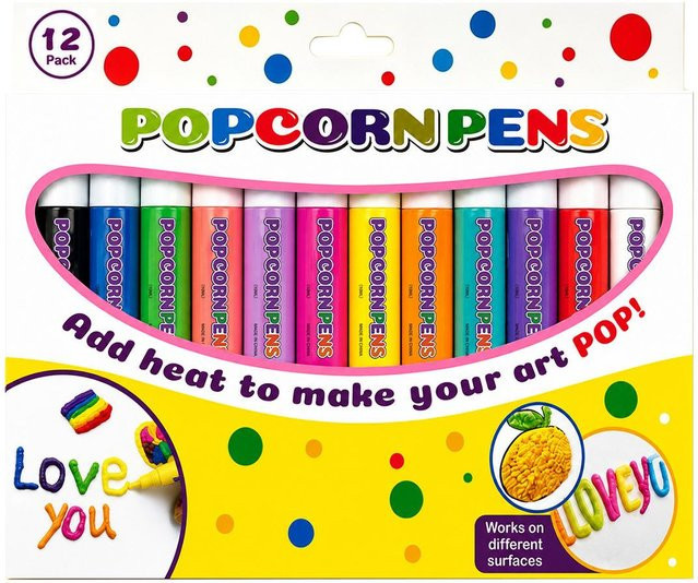 Happygo3 Popcorn Stifte Set, seidenglatte Buntstifte in Blau und Multicolour für kreative DIY-Projekte wie Notizbücher, Grußkarten und Graffiti - Bild 1