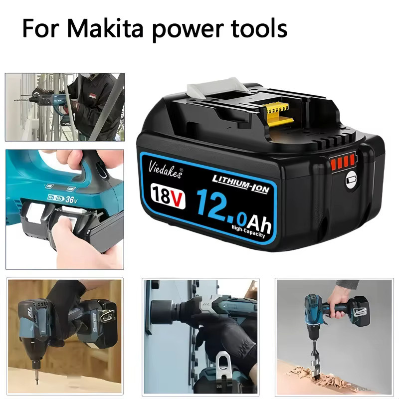 viedakes 18V 12,0Ah Lithium-Ionen Akku kompatibel mit Makita Werkzeugen wie DGA504, DTD173, TW004G und DGA506 - Bild 1
