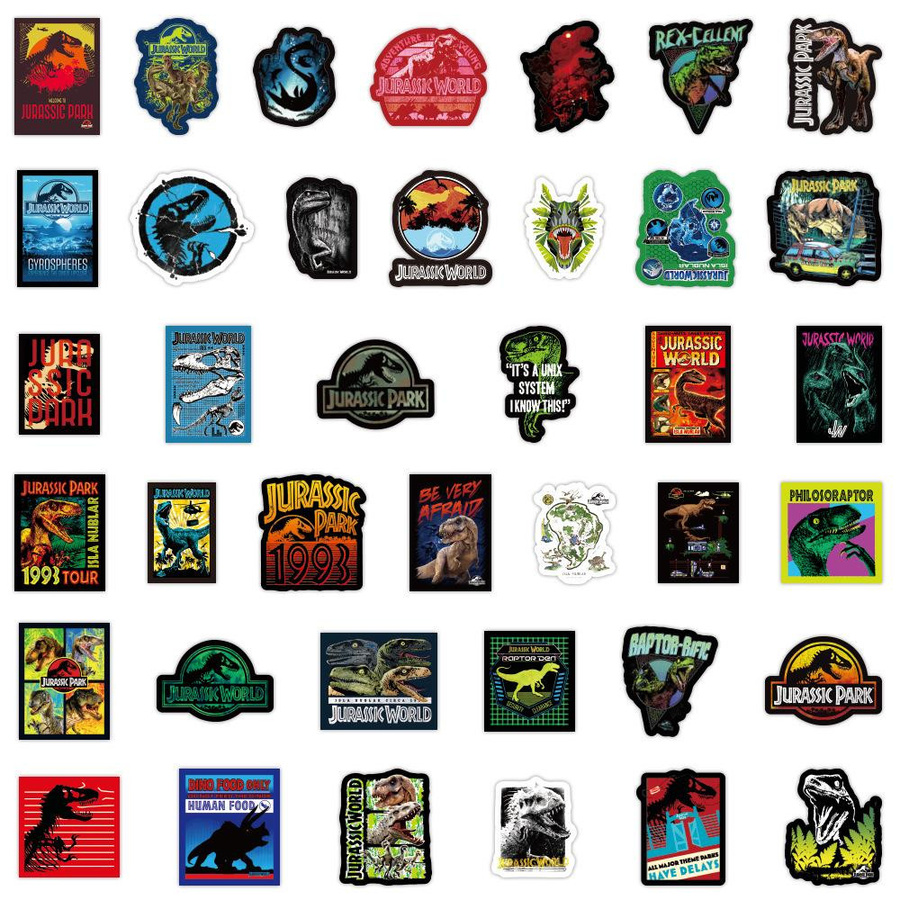 Yiran toy Jurassic Park Dinosaurier Graffiti Aufkleber 50-teiliges Set - Bild 5