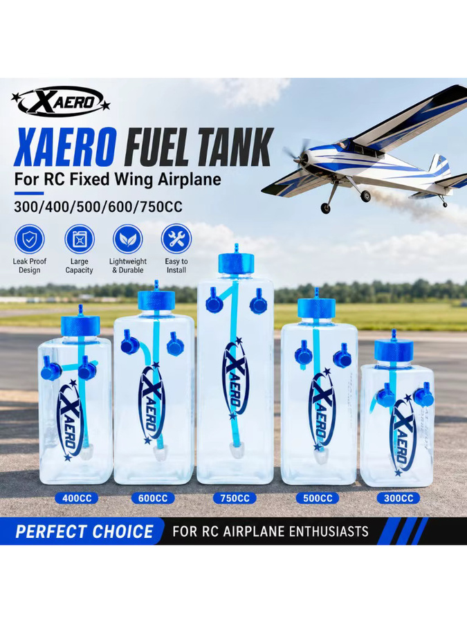 XAERO Blauer Kunststoff-Kraftstofftank, RC Starrflügelflugzeugmodell - Bild 4
