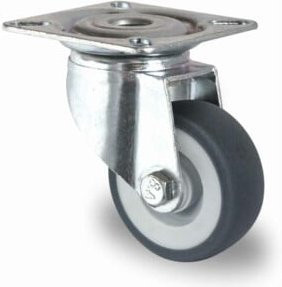 CASCOO Lenkrolle Serie P2T2 mit Gleitlager, Durchmesser: 50 mm, Farbe: Silber/Grau, Material: Stahl und Kunststoff, verzinkt - Bild 1