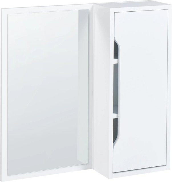 Beliani Bad-Spiegelschrank Palmas in Weiss mit Glastüren und Regalen, B/H/T: 60 x 60 x 16 cm - Bild 1