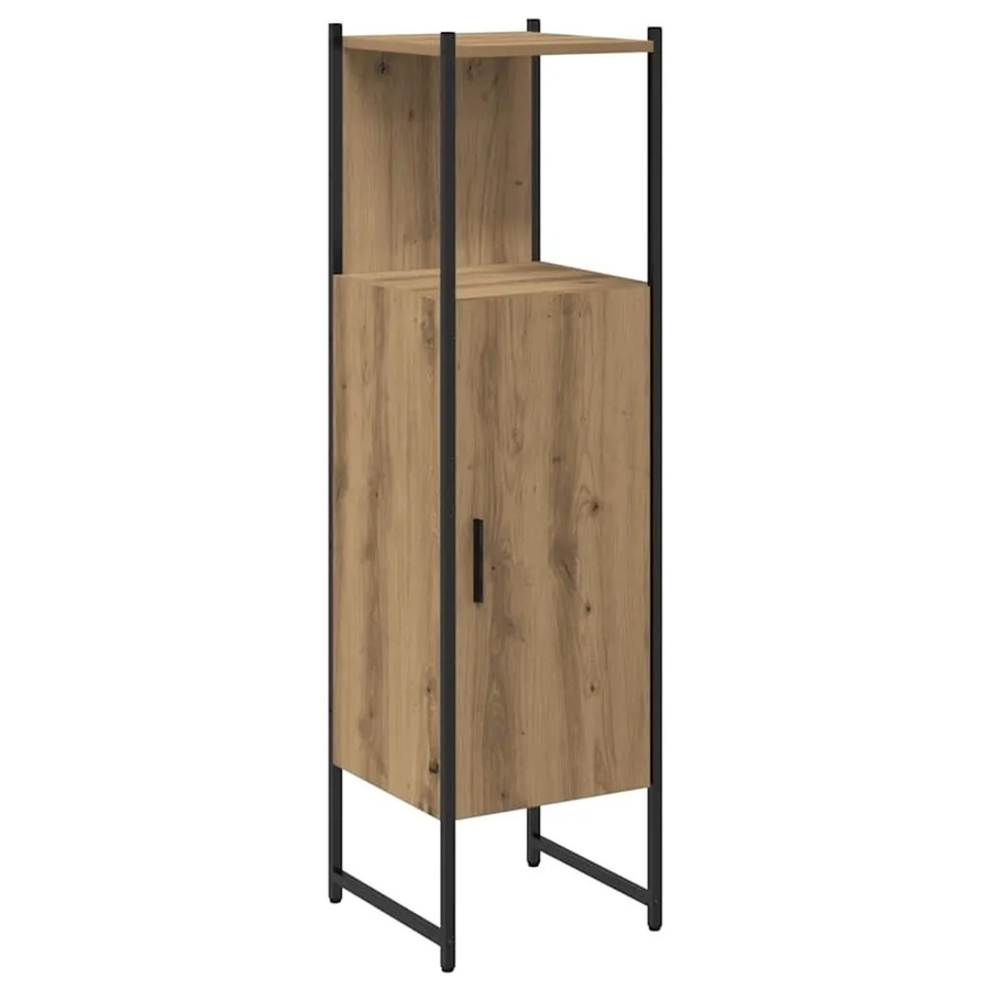 vidaXL Badschrank Artisan-Eiche in Braun mit Schranktüren und Regalböden, B/T/H: 33 x 33 x 120,5 cm - Bild 2