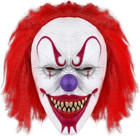 Oren Clown-Maske, Ganzkopfmaske, rot, Gummi - Bild 1