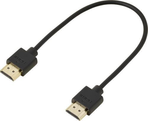 SpeaKa Professional HDMI Anschlusskabel Schwarz 0,20 m mit 4K UHD und Audio Return Channel - Bild 1