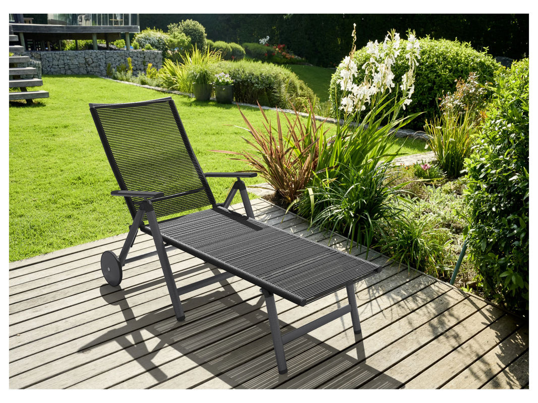 LIVARNO HOME Rollliege Miami im Rope-Design aus Aluminium in Anthrazit, B/T/H: 139 x 120 x 107 cm - Bild 2