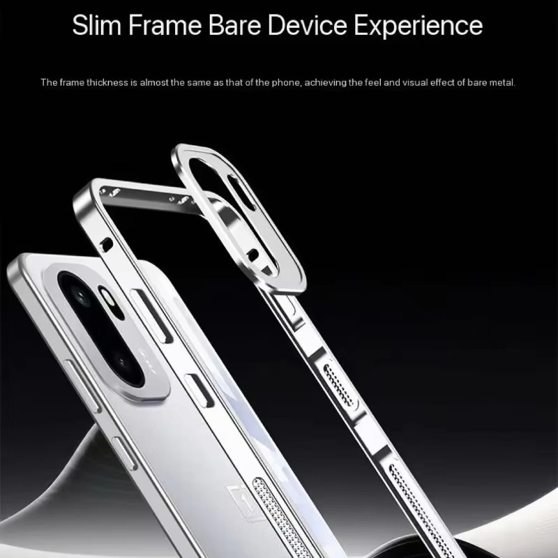 Ultraleichte Hybrid-Handyhülle aus Aluminium und Silikon für OnePlus 15 ACE 6 5 Pro in Grau und Silber mit Metallkamera-Schutz - Bild 2