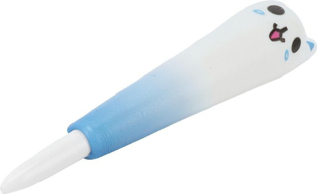 Dekompressionsstift mfySpace als innovatives Druckentlastungsspielzeug in Blau und Weiß mit Katzenmotiv - Bild 1