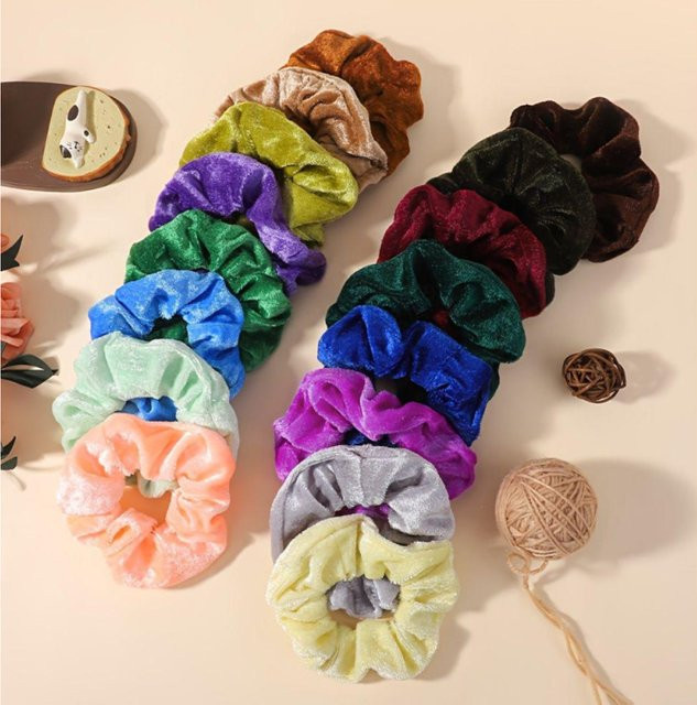 BABY BOWS Set Samt-Haargummis mit rundem Rahmen, 16-teilig, Kinder - Bild 1