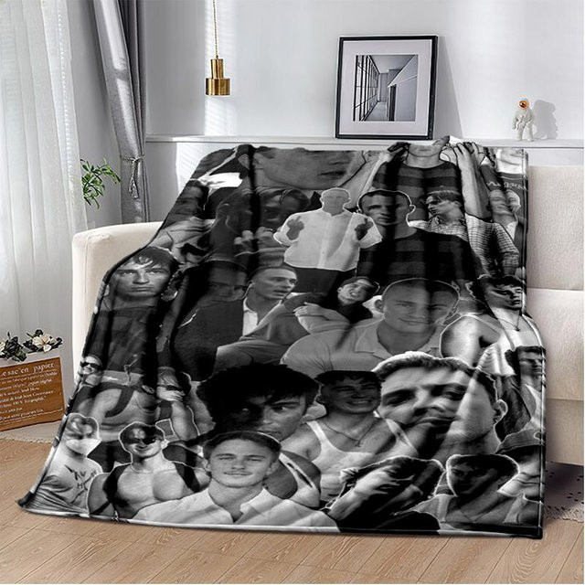 Weiche Plüschdecke Drew Starkey Rafe Cameron mit 3D-Print, Flanell-Überwurfdecke für Wohnzimmer und Schlafzimmer, Farbe: Grau, B/B: 100 x 150 cm - Bild 1