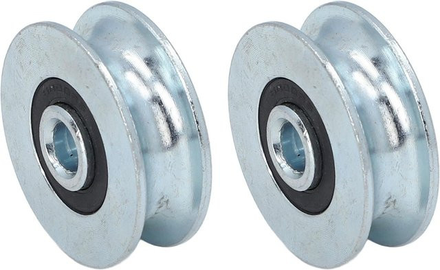 2 Stück Umlenkrollen aus Edelstahl in Silber, Außendurchmesser: 40 mm, Mittellochdurchmesser: 8 mm - Bild 1
