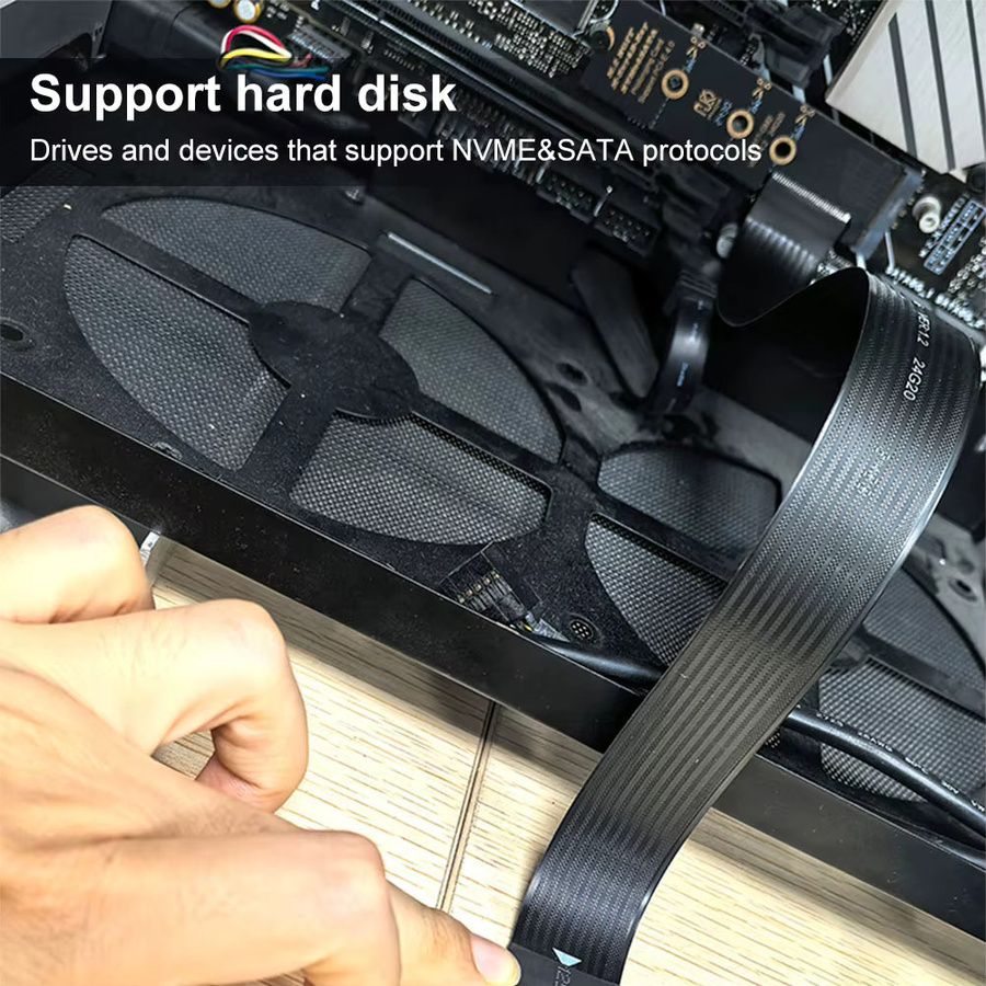 Dual Protocol PCIe 4.0 M.2 M Key NVMe Riser Karte und SSD Adapter für 2230 2242 2260 2280 M.2 PCI-e / M2 NGFF SATA SSD in Schwarz - Bild 4