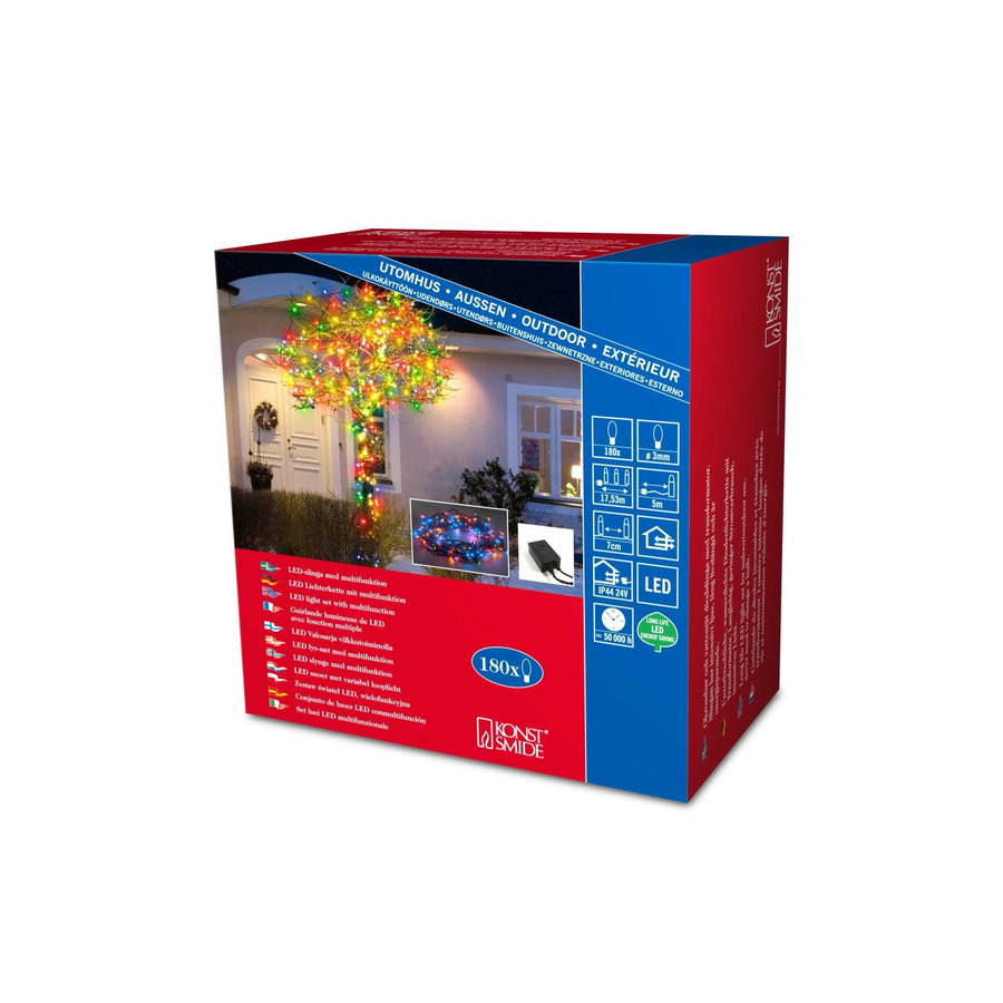Konstsmide Micro LED Lichterkette mit 180 bunten LEDs für innen und außen, netzbetrieben, mehrfarbig - Bild 3