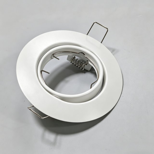 JOYINLED Moderne GU10 Downlights für die Decke, runder Einbauleuchten-Rahmen aus Metall in Weiß, passend für LED-Strahler - Bild 1