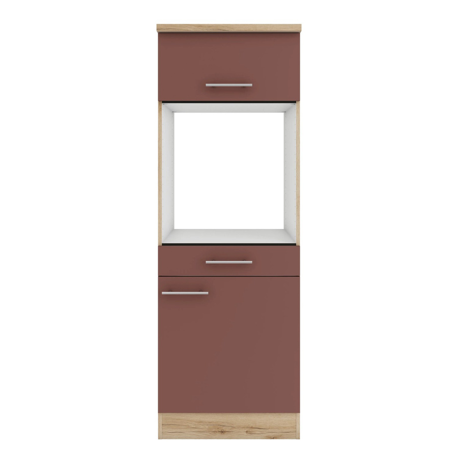 OPTIFIT Bari407 Küchen-Geräteumbauschrank in Rostrot mit modernem Design und mattem Finish, Breite: 60 cm - Bild 2
