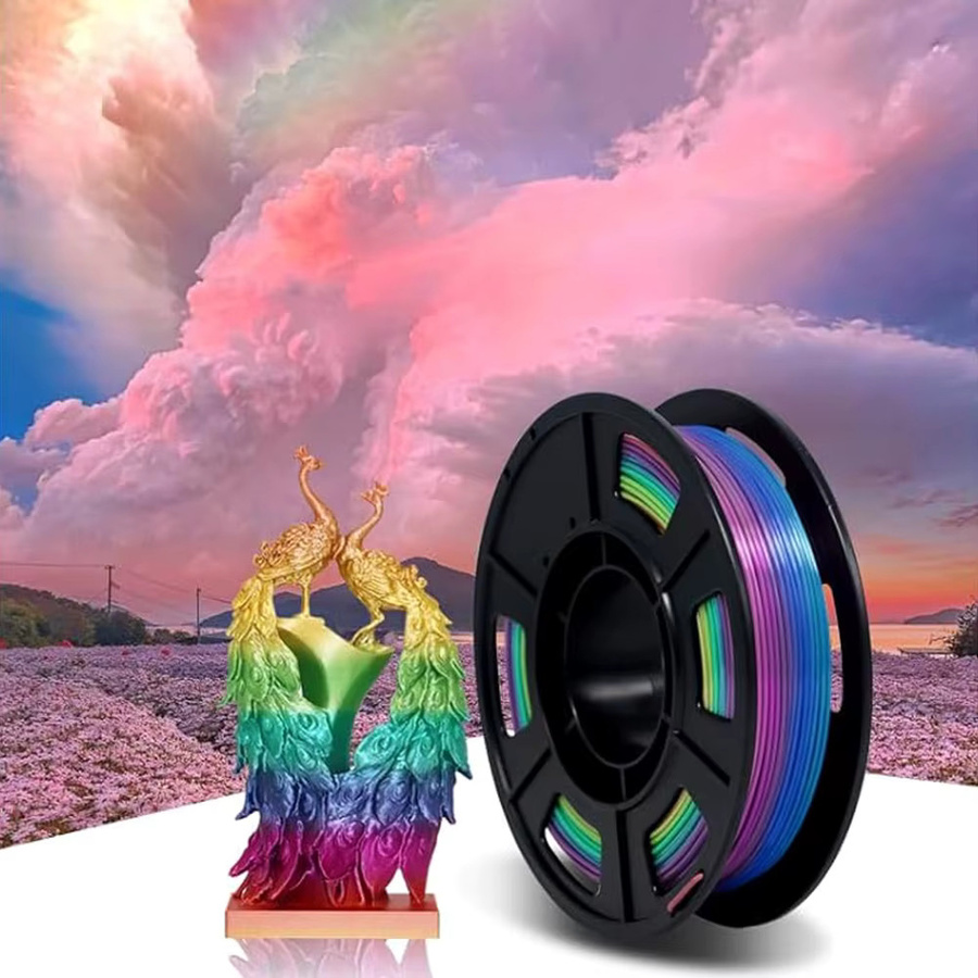 MANLANG PLA Filament Regenbogen-Seide Multicolour 1,75mm 250g für Hochgeschwindigkeits-FDM-Druck - Bild 6