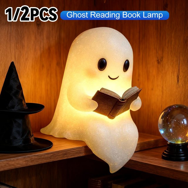 Geister-Lesebuchlampe als Halloween-Nachtlicht in Weiß für Schlafzimmer und Arbeitszimmer - Bild 1