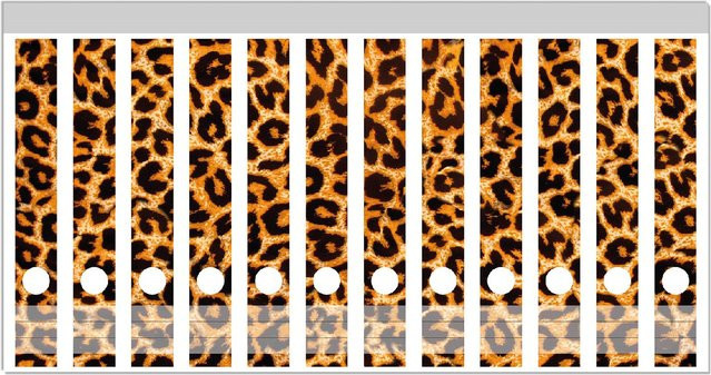 Wallario Ordnerrücken Sticker 12 Stück Leopardenmuster in Orange und Schwarz - Bild 1