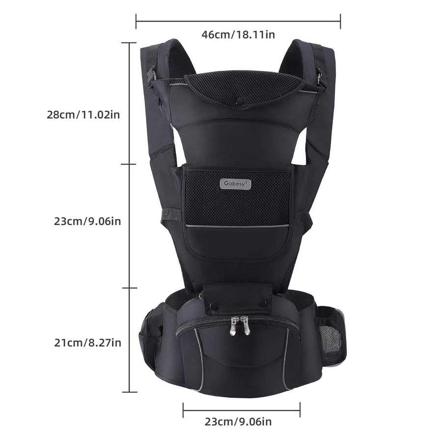 Neoglint 13-in-1 Ergonomische Babytrage für Neugeborene bis Kleinkinder, Grau - Bild 3