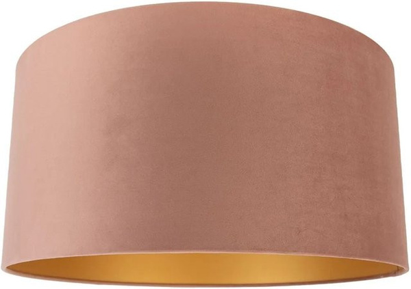 QAZQA Samt Lampenschirm Rosa mit goldener Innenseite, Durchmesser: 50 cm, Höhe: 25 cm