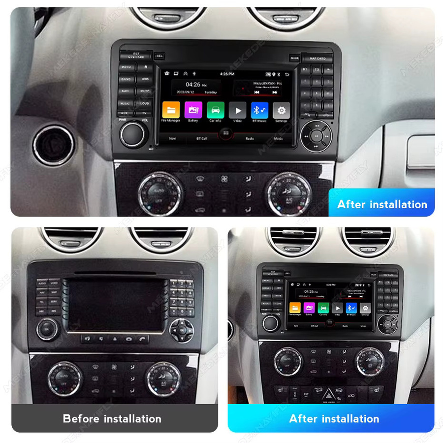NAVIFANS Android 15 Autoradio mit Carplay für Mercedes Benz ML GL W164 X164, Schwarz - Bild 2