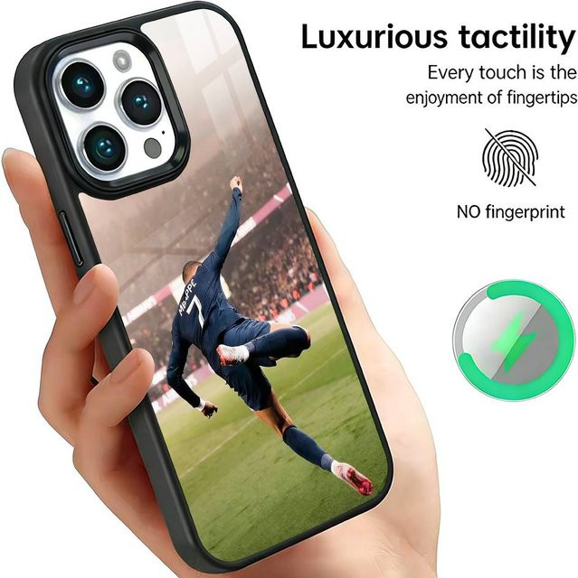 Handyhülle mit Kylian Mbappé Fußballstar Design für iPhone 11 bis iPhone 17, inklusive magnetischem kabellosem Laden, Multicolor - Bild 1