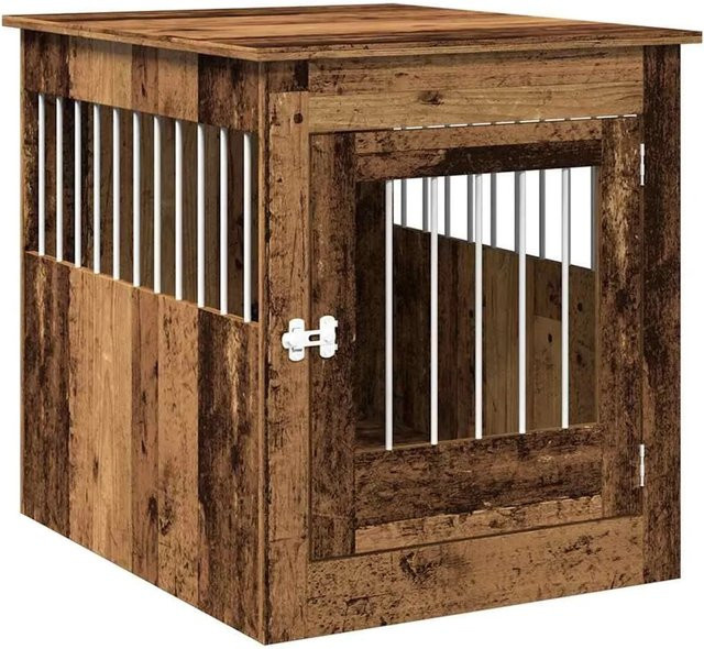 vidaXL Hundekäfig im Möbelstil in Altholz-Optik, Farbe: Braun, B/T/H: 64,5 x 80 x 71 cm - Bild 1