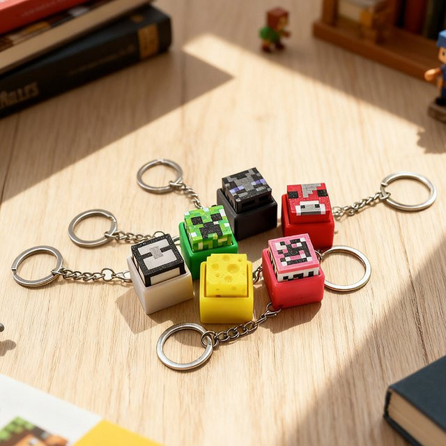 Bandai 3D-Gedruckter Mini-Tastatur-Klicker Schlüsselanhänger, Fidget-Knopf Stressabbau-Spielzeug - Bild 1