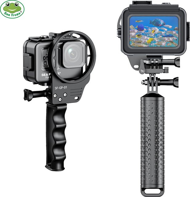 Seafrogs SF15003 Aluminium Wasserdichtes Gehäuse für GoPro 9 10 11 12 13 mit Filterrahmen und Griff, Schwarz - Bild 1