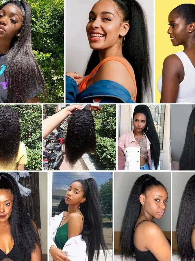 Dula A Hair Pferdeschwanz-Verlängerung Echthaar, Damen, natürliche Farbe - Bild 7
