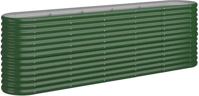 Furnicato Hochbeet aus verzinktem Stahl in Grün, B/T/H: 224 x 40 x 68 cm - Bild 1