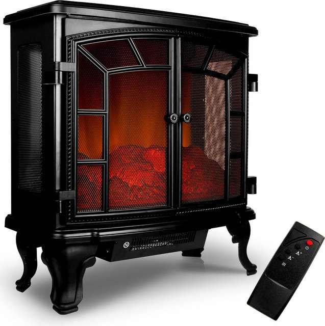 Elektrischer Doppeltür-Kamin von monzana in Schwarz mit 2000W Leistung, B/T/H: 66 x 36 x 36 cm - Bild 1