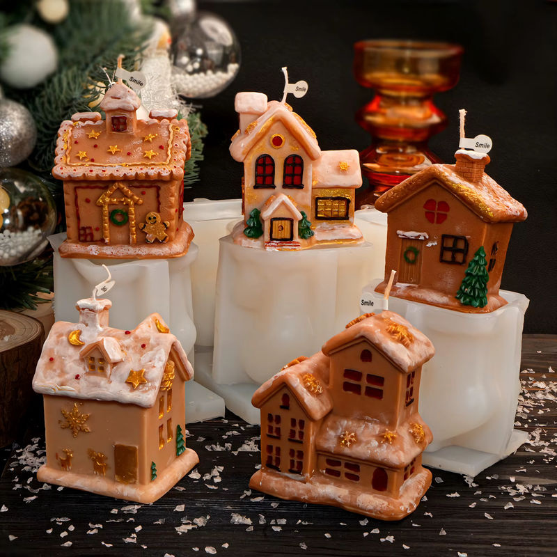 DIY Weihnachtskerzenständer in 3D-Optik aus Kunststoff, beige, kreative Kerzenform für dein Weihnachts-Herzstück - Bild 4