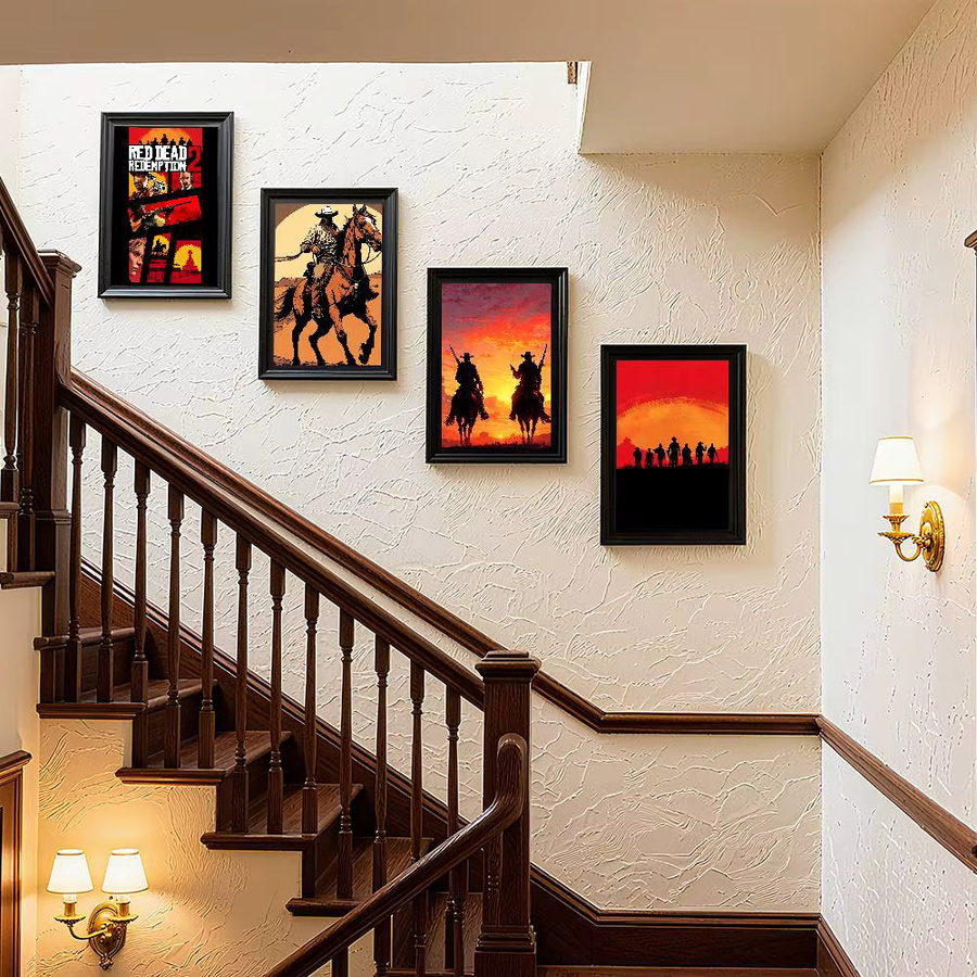 Kayou Red Dead Redemption 2 Poster Kunstdruck im Anime-Stil, Mehrfarbig, B: 15,0 cm, H: 10,0 cm - Bild 4