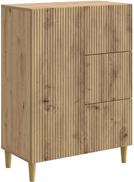 vidaXL Sideboard Artisan-Eiche in Braun im Vintage-Design, B/T/H: 66 x 34,5 x 90 cm - Bild 1