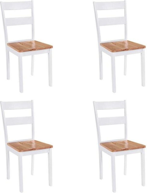 4er-Set Esszimmerstühle aus Massivholz in Weiß im klassischen Landhausstil von vidaxl - Bild 1