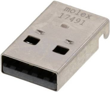 Molex USB-A Stecker Rechtwinklig in Gold und Silber 480372200 - Bild 1