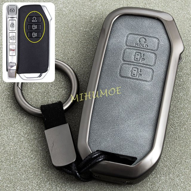 MIHUMOE Autoschlüsselanhänger-Hülle Metall-Leder, Unisex - Bild 1