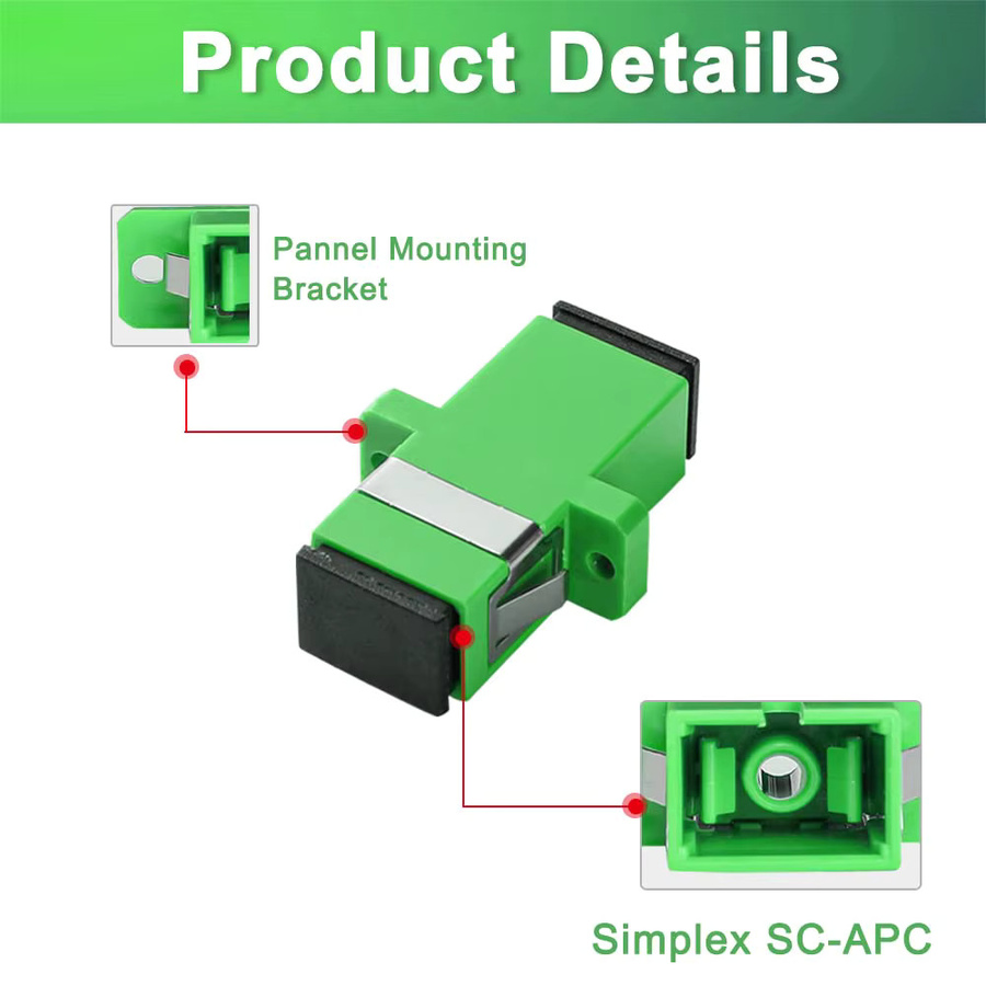Natalink SC Glasfaserkoppler SC-Buchse auf SC-Buchse APC Simplex Single Mode Glasfaseradapter in Grün - Bild 2