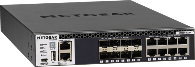Netgear M4300-8X8F Managed L3 Switch mit 16 Ports, 8 x 10/100/1000/10000 Ethernet und 8 x 10 Gigabit SFP+, Schwarz - Bild 1