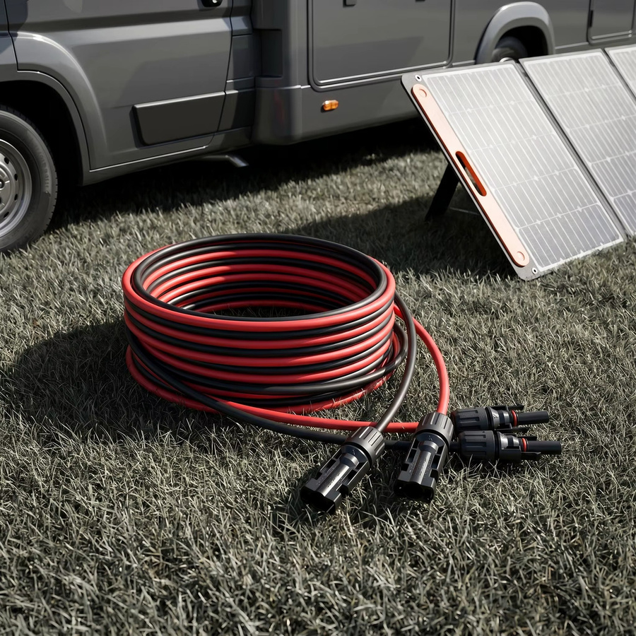 JINGYANGPV Solar-Verlängerungskabel 10m in Rot, wasserdichtes Photovoltaik-Kabel für Solarpanel-Installationen - Bild 4