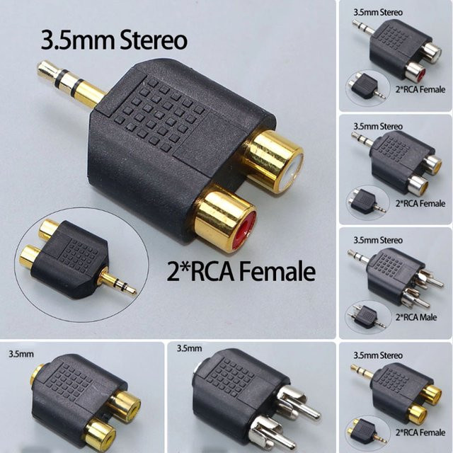 JCD Audio Adapter Set: 3,5mm Klinke auf RCA Weiblich und 6,35mm Mono auf RCA Männlich Konverter in Schwarz, Silber und Orange - Bild 1