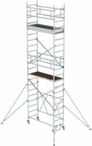 MUNK Günzburger Steigtechnik Klappgerüst aus Aluminium in Silber, Arbeitshöhe max. 6,8 m, B: 180,0 cm, T: 75,0 cm - Bild 2