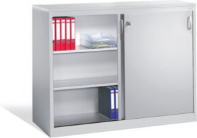 C+P Akten-Sideboard Acurado mit Schiebetüren in Lichtgrau, H: 120 cm, B: 160 cm, T: 50 cm - Bild 1