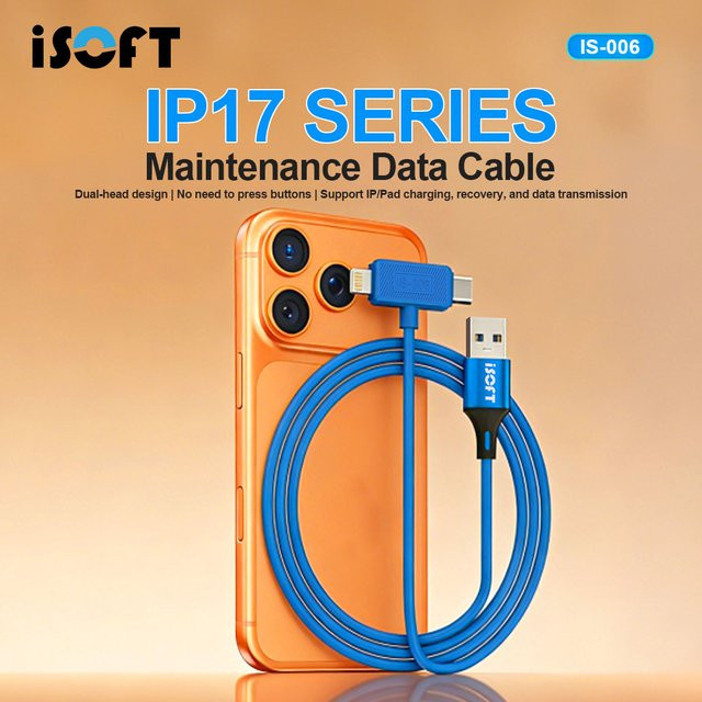 ISOFT IS-006 V2.0 Dual-Interface Datenwiederherstellungs-Kabel für iPhone Flashing und Übertragung zur DFU-Reparatur in Lila und Blau - Bild 1