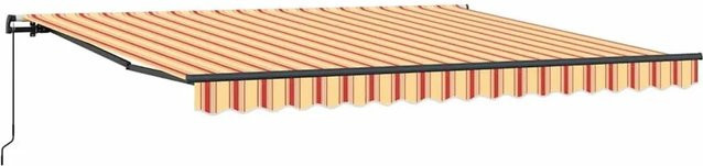 vidaXL Einziehbare Markise aus Polyester und Stahl in Gelb-Orange, B: 400 cm, T: 300 cm, H: 165 cm - Bild 1